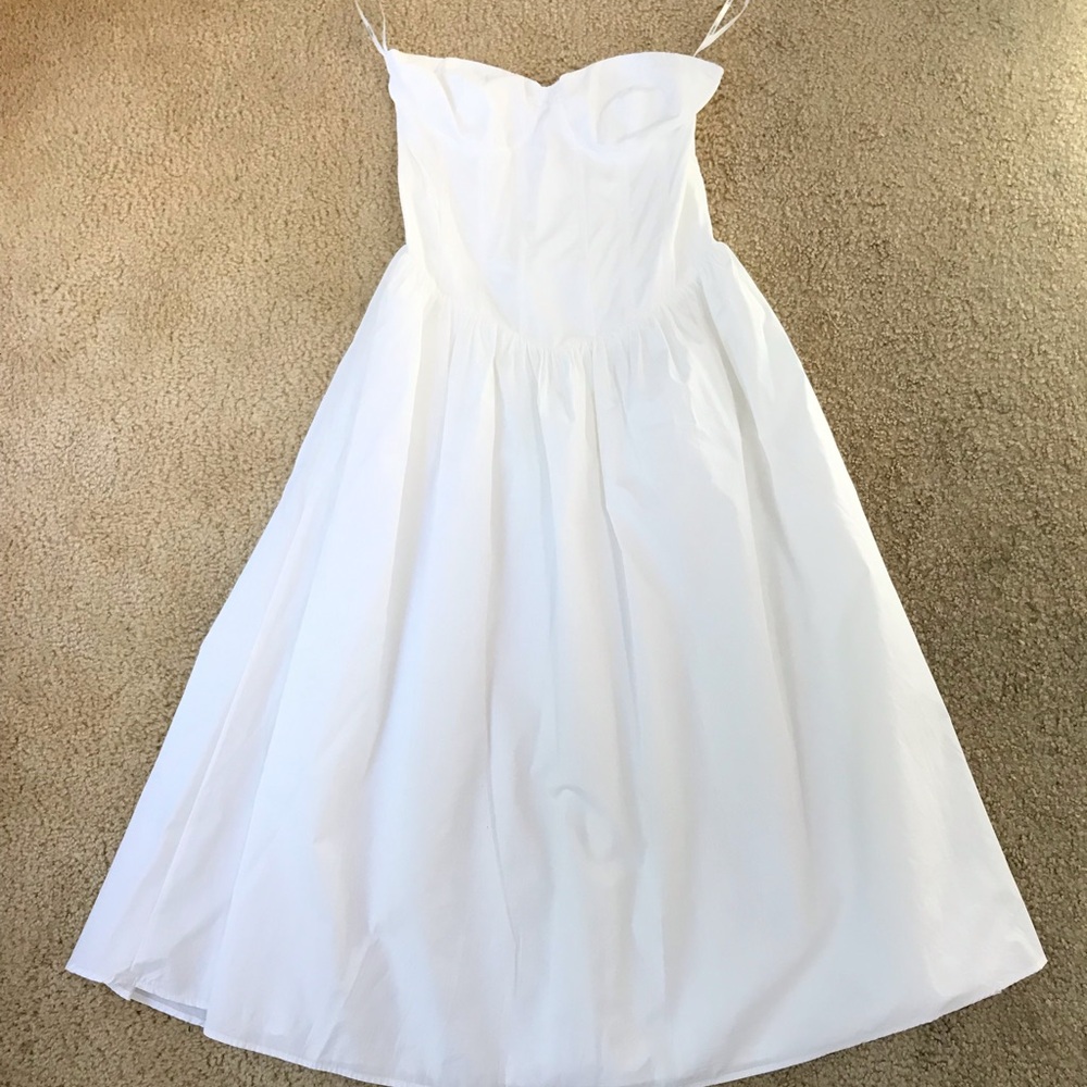 F21 Strapless White Country Cottagecore Maxi Dress - S
